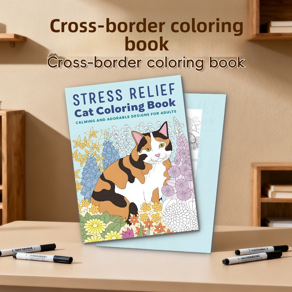 Adult Coloring Book Stress Relief - Stress Relief Cat Coloring Book Calming