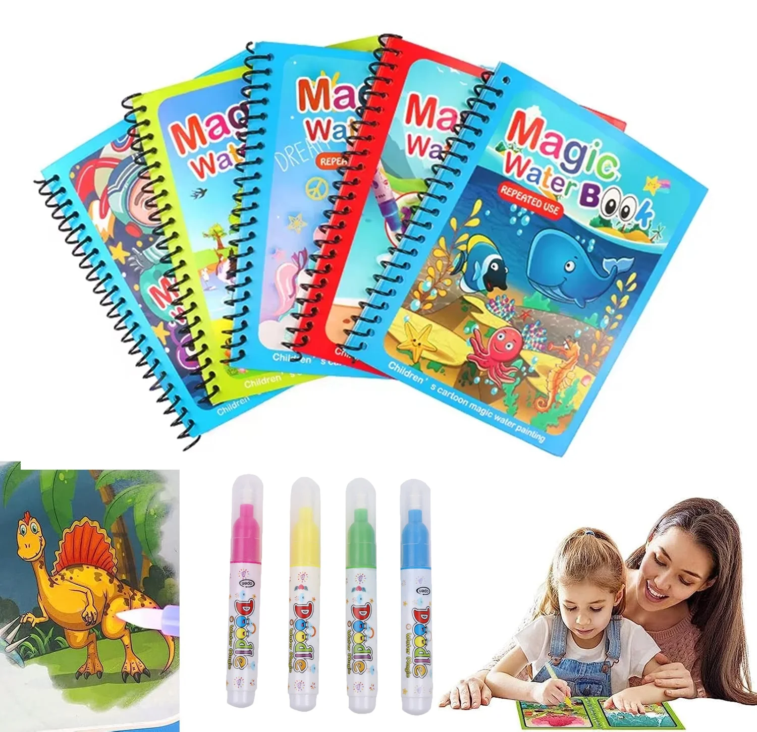 1PC Children Watercolor Painti - огляд і ціна Reusable Water Magic Coloring Book