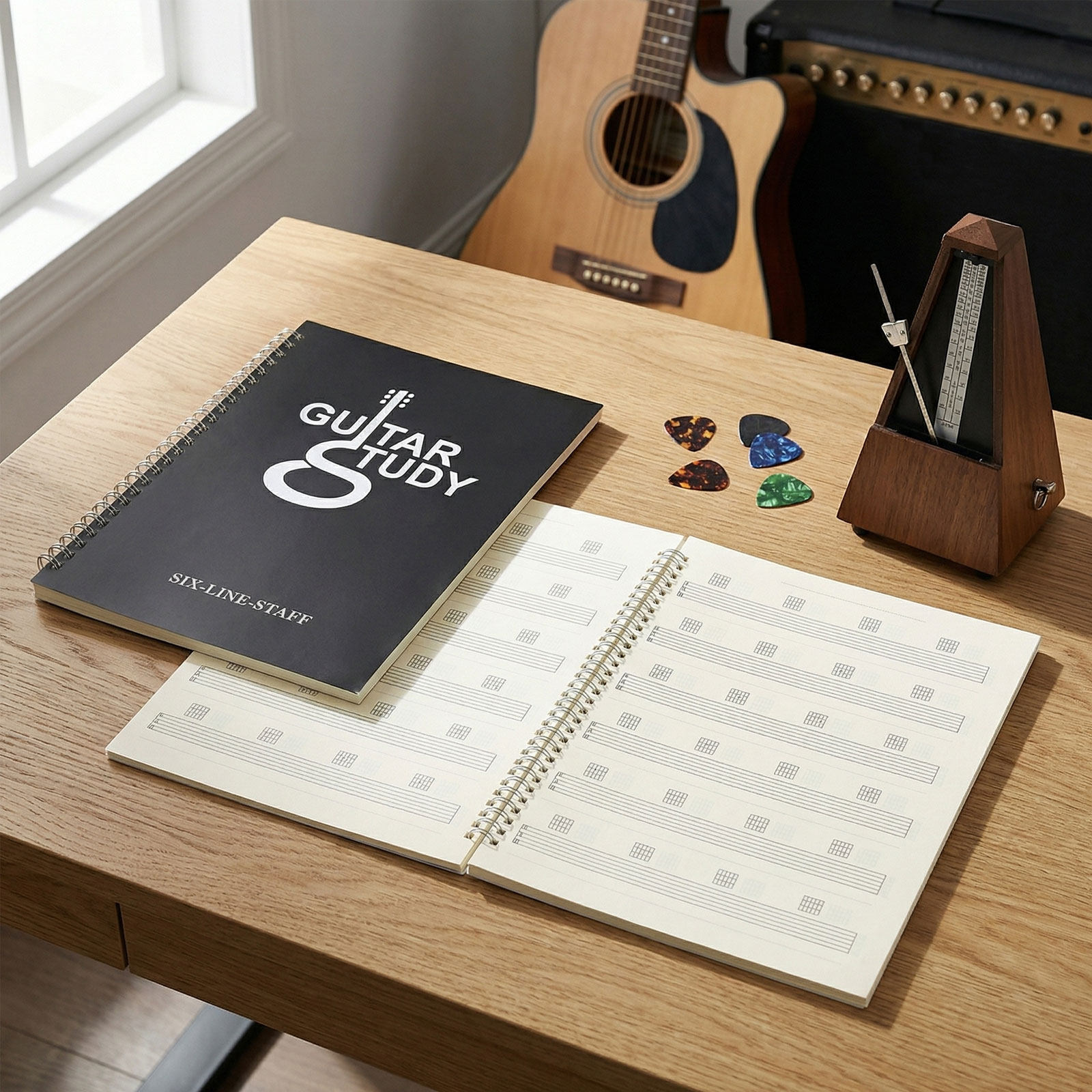 2Pcs Guitar Tab Manuscript Not - огляд і ціна Blank Sheet Music Notebook
